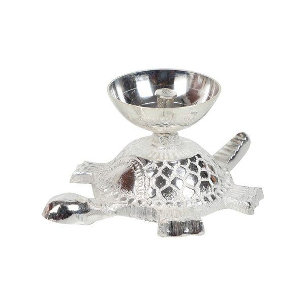 Silver Tortoise Akhand Diya | Silver Online