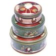 Santa & Reindeer Round Storage Box | Set of 3 Online now