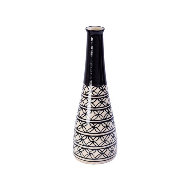 Black Ceramic Handcrafted Flower vase For Discount