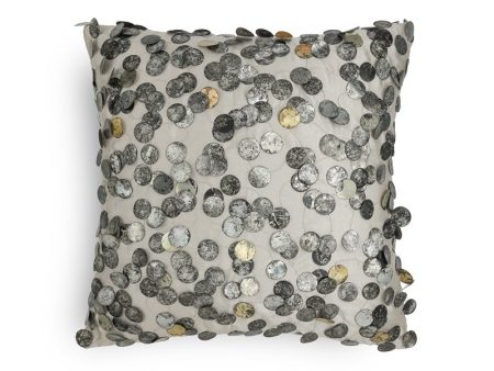 Silver Tara Hand Embroidered Faux Silk Cushion Cover Cheap