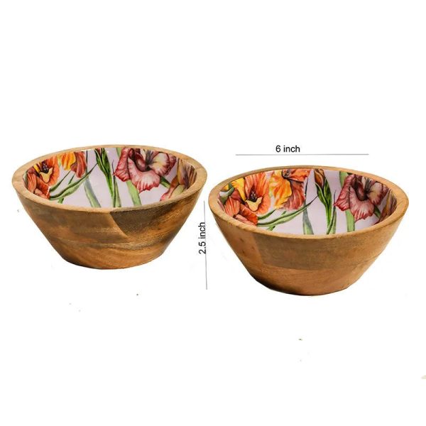 Glady Harmony Wooden Snack Dip Bowls | Set Of 2 Online now