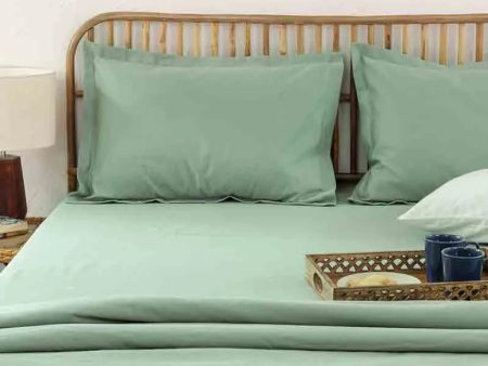 Green Sage Cotton Satin Bedding Set With Pillow Cover | Double Size | 90 x 108 Inches Supply