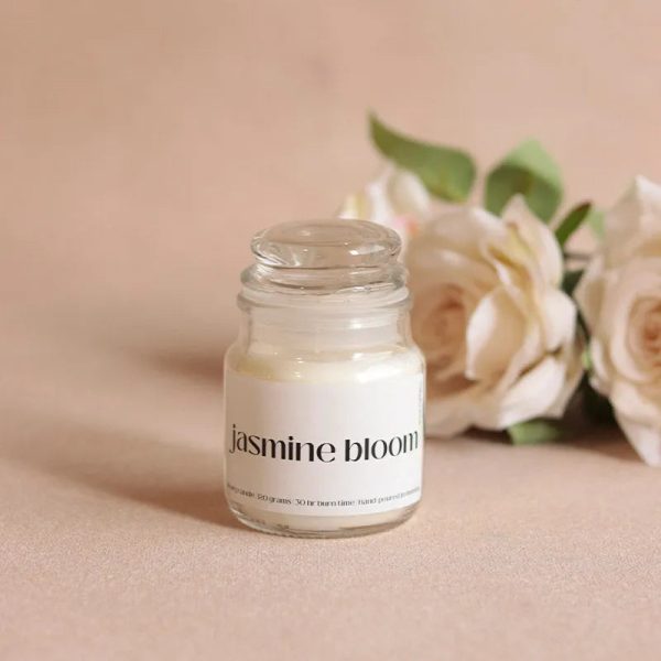 Jasmine Bloom Scented Jar Candle | Single | 5.8 x 8.4 cm   2.3 x 3.3 inches For Sale