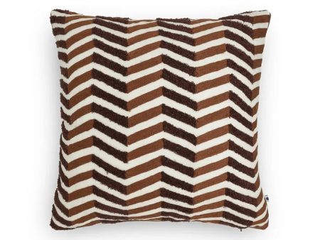 Hand Embroidered Brown Lahar Linen Cushion Cover | 12 x 12 inches , 16 x 16 inches , 12 x 20 inches Hot on Sale