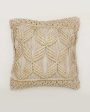 Floral Center Macrame Cotton Cushion Cover | 16 x 16 Inches Cheap