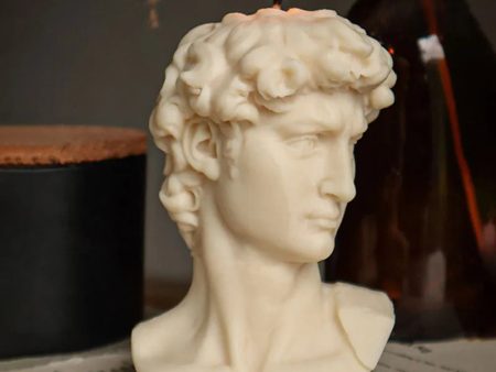 Big David Greek Sculpted Candle | 7.6 x 7.6 x 14 cm   3 x 3 x 5.5 inches For Sale