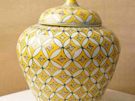 Garden Handpainted Ceramic Storage Jar | 7 x 7 x 8 inches Online Hot Sale