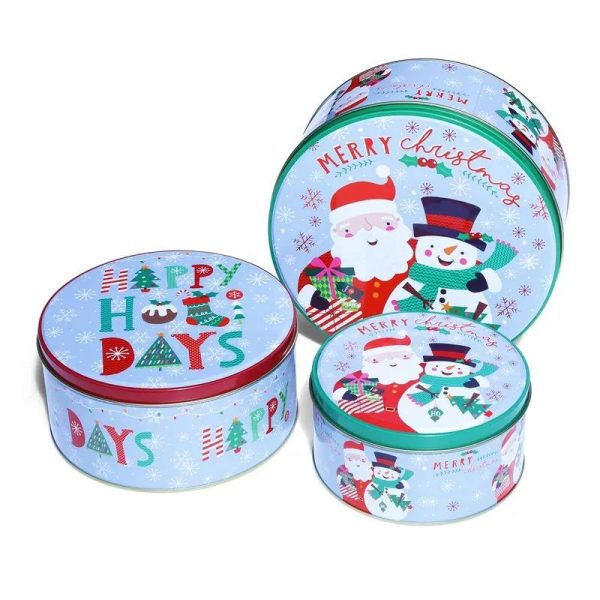 Happy Holidays Round Storage Box | Set of 3 Fashion