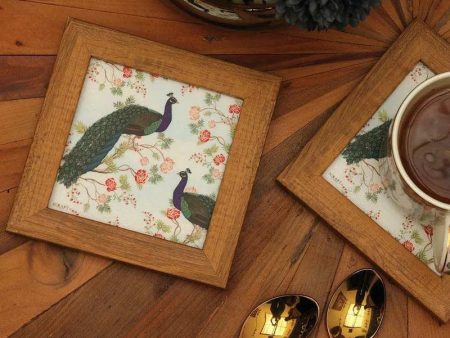 Peacock Series Framed Coasters | Set Of 2 Cheap