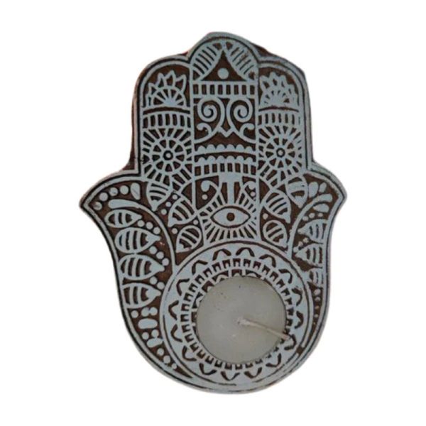 Hamsa Hand Tea Light Holder | Set Of 2 Online now