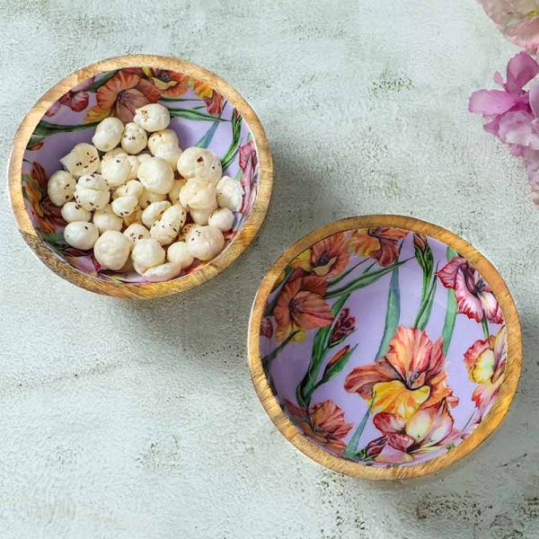 Glady Harmony Wooden Snack Dip Bowls | Set Of 2 Online now