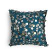 Teal Tara Hand Embroidered Faux Silk Cushion Cover | 12 x 12 inches , 16 x 16 inches , 12 x 20 inches , 20 x 20 inches on Sale