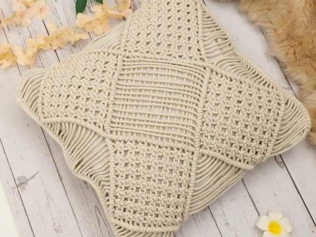 Amor Macrame Cotton Cushion Cover | 16 x 16 Inches Discount