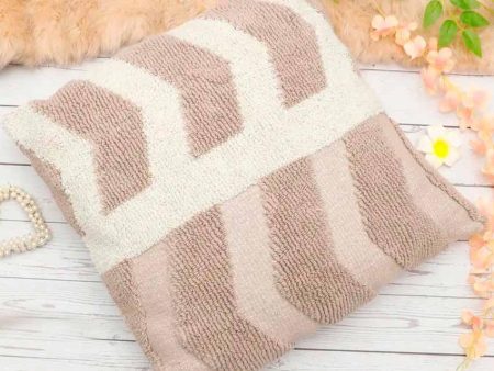 Triangle Wave Knitted Tufted Cotton Cushion Cover | 18 x 18 Inches Sale