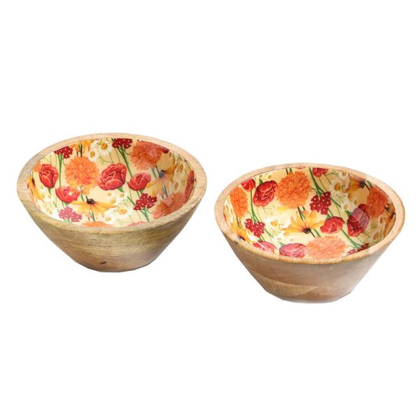 Round Roses And Chamomile Print Snack Bowls | Set Of 2 Online Hot Sale