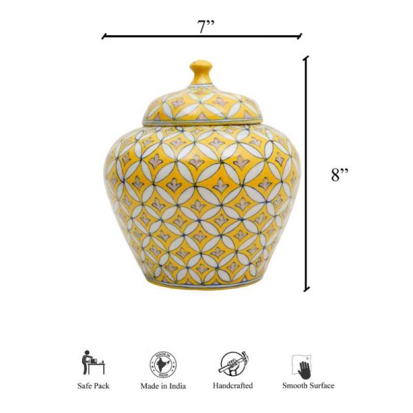 Garden Handpainted Ceramic Storage Jar | 7 x 7 x 8 inches Online Hot Sale