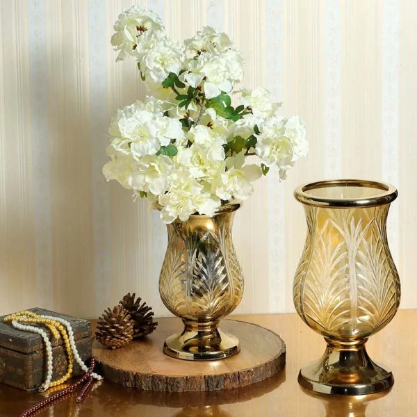 Sparkle Glass Pedestal Hurricane Candle Holders | Set of 2 Online