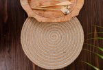 Exquisite Brown & Silver Jute Lurex Placemat | 14 Inch on Sale