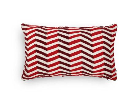 Lahar Red Hand Embroidered Linen Cushion Cover | 12 x 12 inches , 16 x 16 inches , 12 x 20 inches Hot on Sale