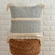 Blue Zigzag Boondi Lace Cotton Tufted Cushion Cover | 18 x 18 Inches Sale