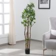 Beautiful Artificial Real Touch Fiddle Leaf Plant With Black Pot | 58 Inch Discount