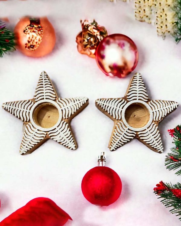 Christmas Star Tea Light Holder | Set Of 2 Sale