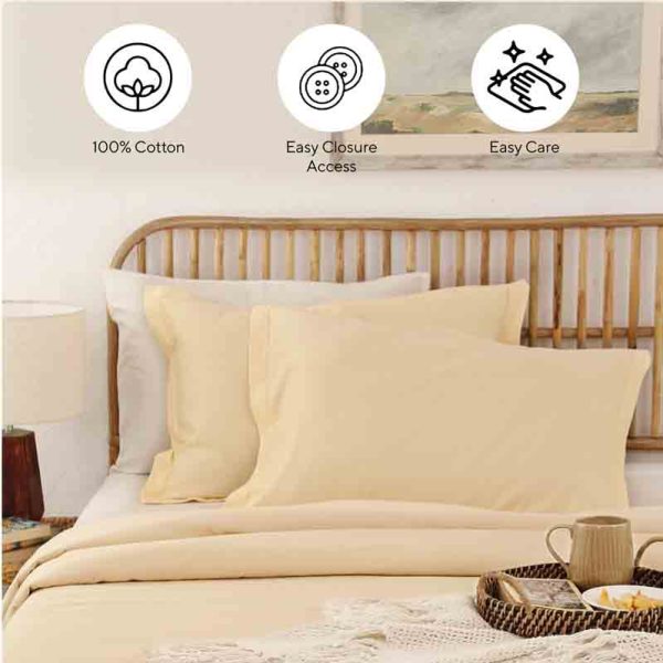 Beige Ginger Cotton Duvet Cover | Double Size  | 90 x 108 Inches Discount