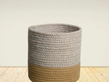 Dual Tone Jute Storage Basket Online