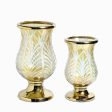 Sparkle Glass Pedestal Hurricane Candle Holders | Set of 2 Online