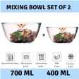 Glass All-Purpose Mixing Bowl | Set of 2 | 400 ml & 700 ml Online