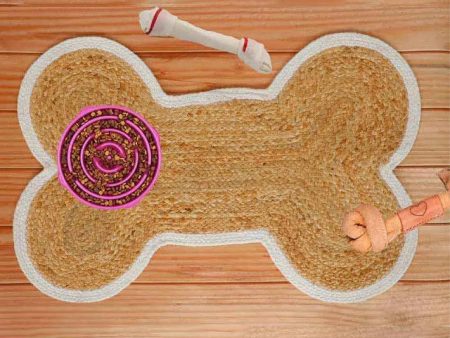 Bone Shape Cotton Jute Mat | 28 x 18 Inches Online