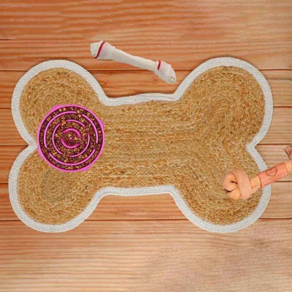 Bone Shape Cotton Jute Mat | 28 x 18 Inches Online