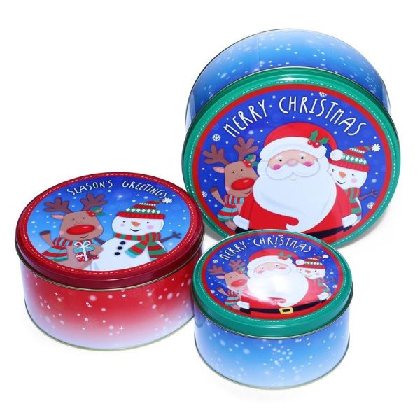 Seasons Greetings Round Storage Box | Set of 3 Hot on Sale