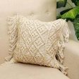 Diamonds Macrame Cotton Cushion Cover | 16 x 16 Inches on Sale