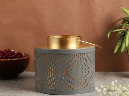 Grey Gold Modern Decorative Lantern Candle Holder Cheap