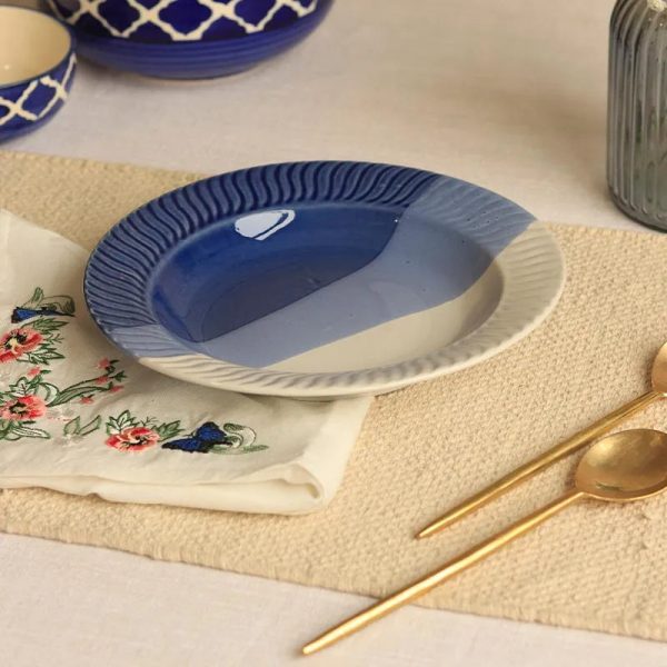 Elegante Blue Bird Ceramic Deep Pasta Plate | 9 inches Sale