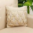 Floral Center Macrame Cotton Cushion Cover | 16 x 16 Inches Cheap