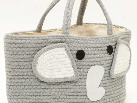 Elephant Face Diaper Cotton Basket With Handles Online Hot Sale