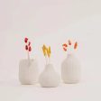 White Ivory Design Vase | Set Of 3 For Discount