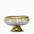 Sparkle Glass Fruit Bowl With Brass Stand | 8.5 x 5.4 inches For Sale