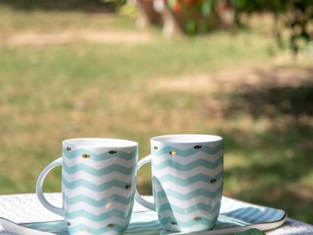 24 Karat Gold Detailed Nemo Mug & Platter Set | Set of 2 cups & 1 Platter Online now