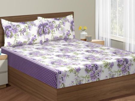 Anemone Floral Print Cotton Bedding Set With Pillow Covers | Double , Double Fitted , King Size |  90 x 108 Inches , 72 x 78  Inches , 108 x 108 Inches Discount