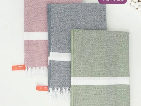 Cambric Solid Cotton Bath Towels | Set of 3 | 59 x 30 inches | Get a Freebie Online Sale