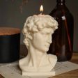 Big David Greek Sculpted Candle | 7.6 x 7.6 x 14 cm   3 x 3 x 5.5 inches For Sale