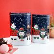 Santa & Friends Blue Tall Storage Box | Set of 2 For Sale