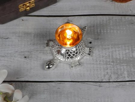 Silver Tortoise Akhand Diya | Silver Online