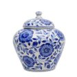 Indigo Floral Handpainted Ceramic Vase | 7 x 7 x 8 inches Cheap