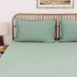 Green Sage Cotton Satin Bedding Set With Pillow Cover | Double Fitted | 72 x 75 Inches For Cheap