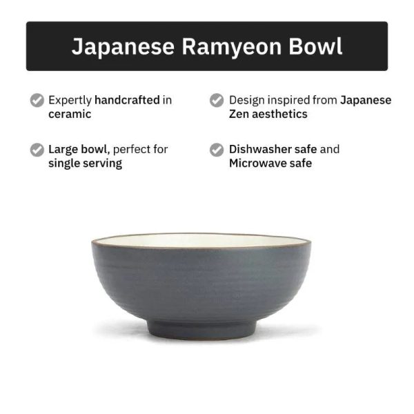 Japanese Ramyeon Ceramic Serving Bowl | 8 x 3 inches Fashion