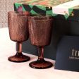 Mauve Embossed Wine & Champagne Glass Set Supply